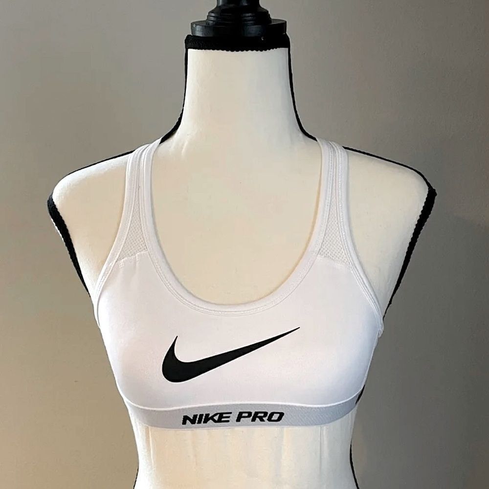 New! Youth Nike White and Black Logo Sports-bra. Size Small.